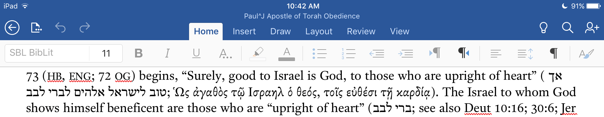 Example of Fonteer working with SBL BibLit