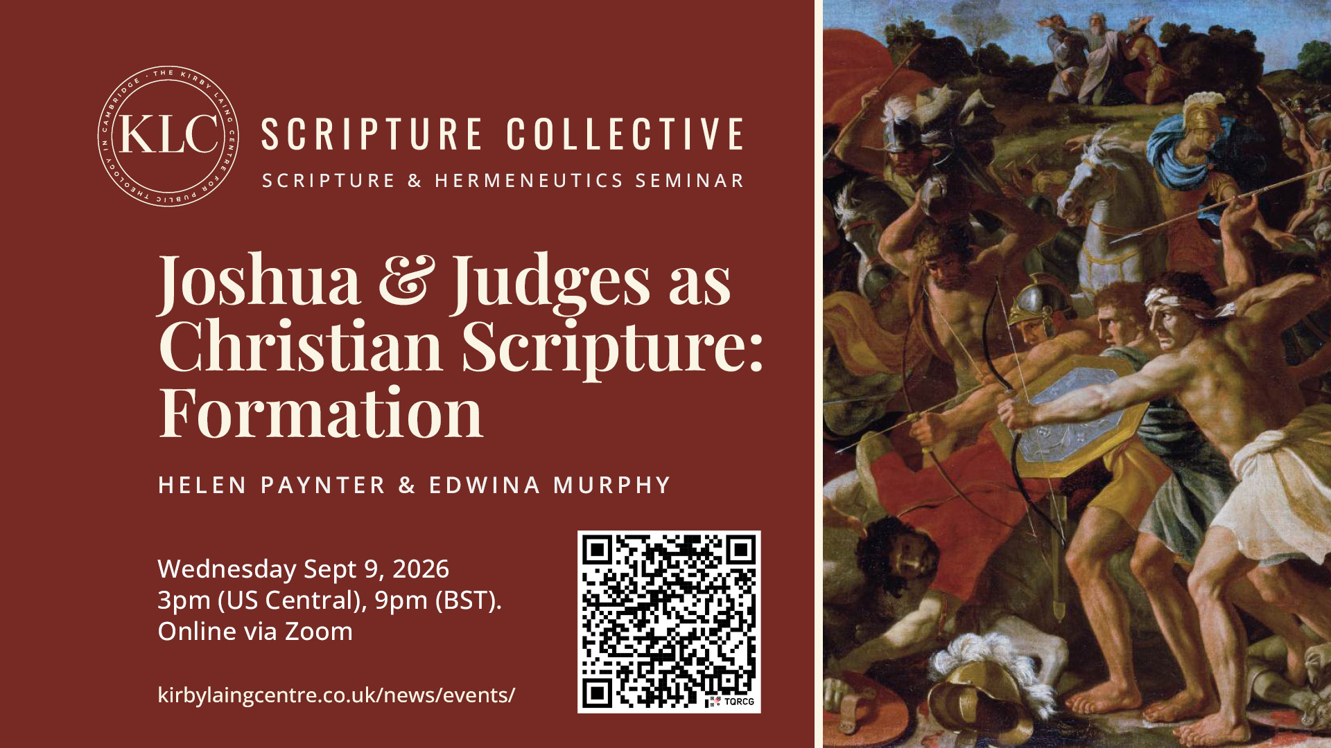 Scripture and Hermeneutics Seminar on Reading Joshua and Judges for Christian Formation Session Details