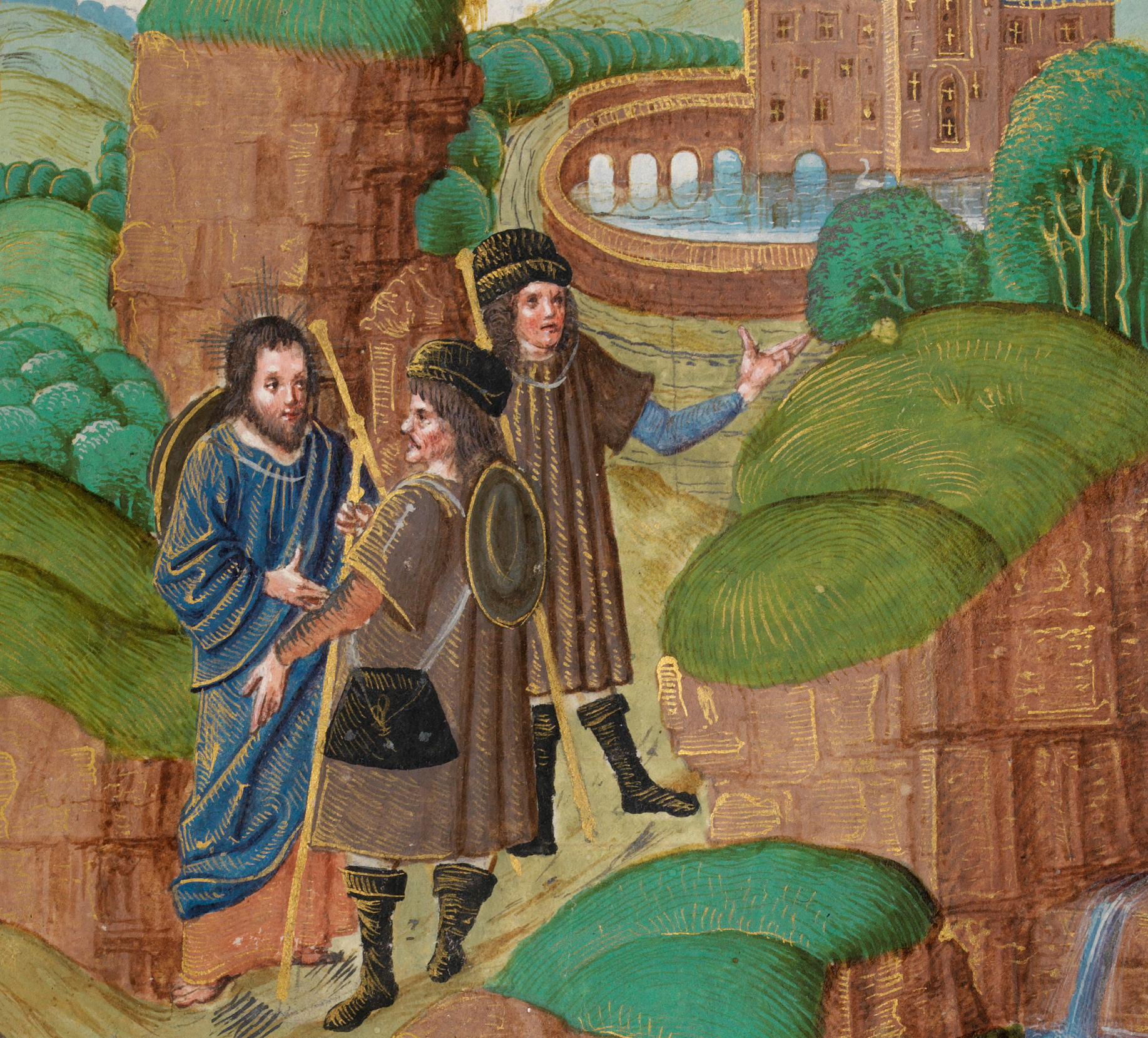 Christ appears to two disciples on the road to Emmaus