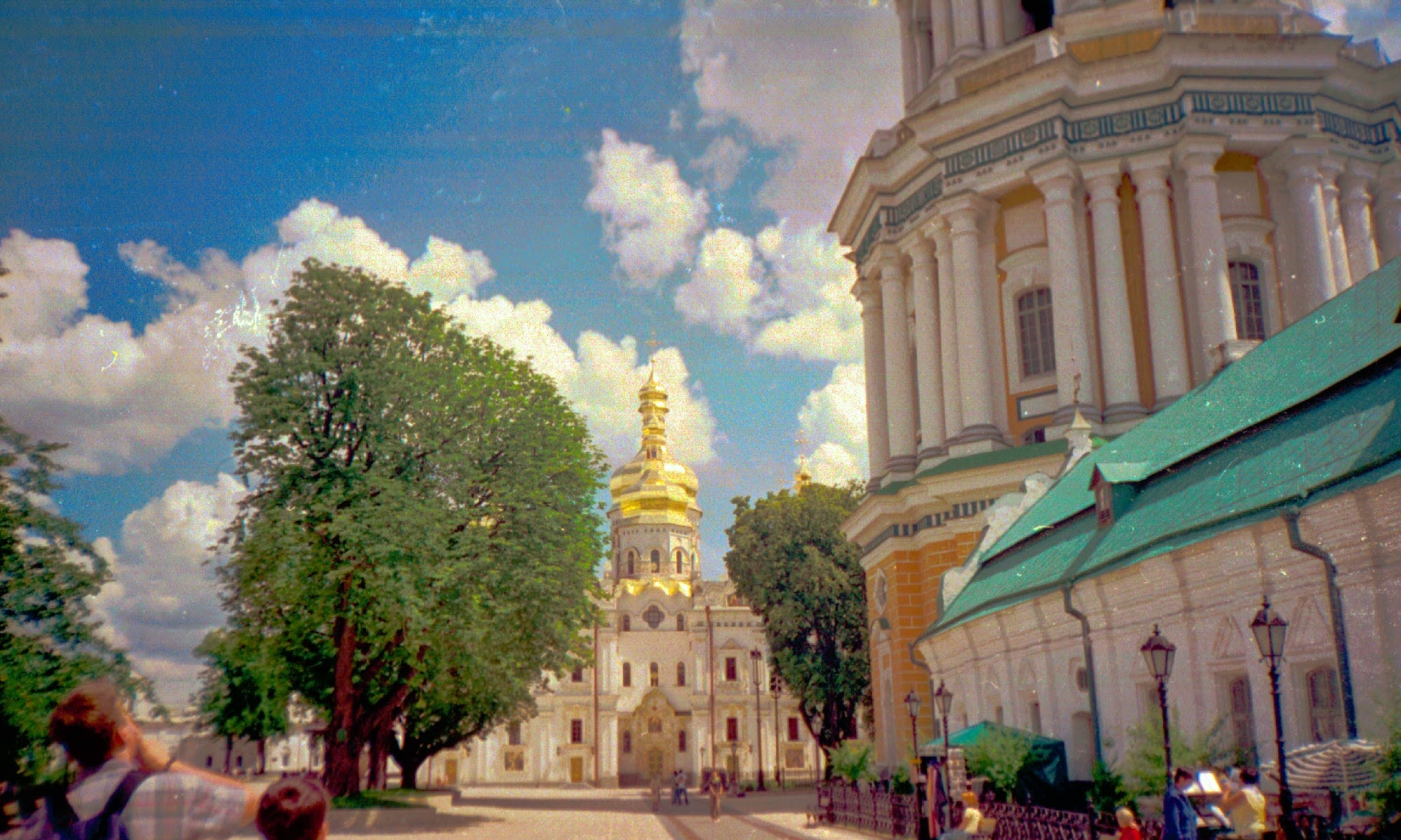 Dormition Cathedral (center) and Bell Tower base (right)